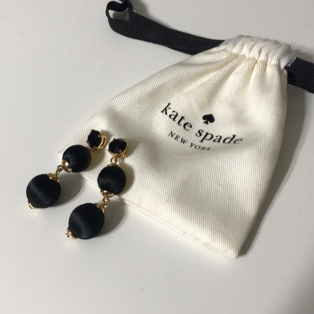 Kate Spade Black Double Drop Earrings